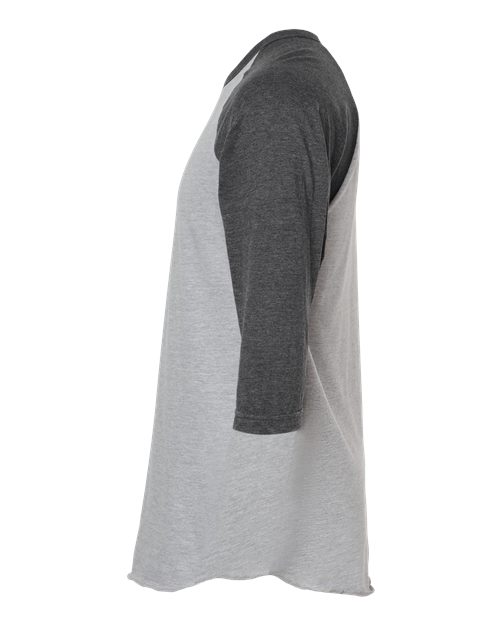 Tultex 245 Fine Jersey Raglan T-Shirt #color_Heather Grey/ Heather Charcoal