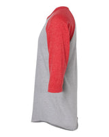 Tultex 245 Fine Jersey Raglan T-Shirt #color_Heather Grey/ Heather Red