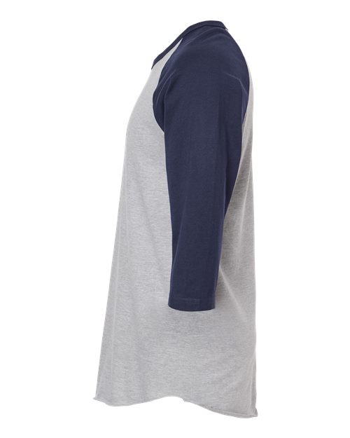 Tultex 245 Fine Jersey Raglan T-Shirt #color_Heather Grey/ Navy