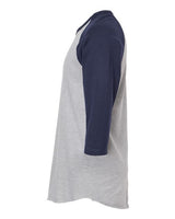 Tultex 245 Fine Jersey Raglan T-Shirt #color_Heather Grey/ Navy