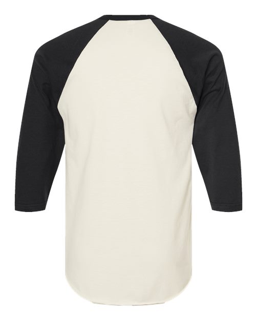 Tultex 245 Fine Jersey Raglan T-Shirt #color_Vintage White/ Black