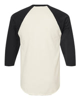 Tultex 245 Fine Jersey Raglan T-Shirt #color_Vintage White/ Black