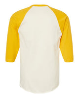 Tultex 245 Fine Jersey Raglan T-Shirt #color_Vintage White/ Mellow Yellow