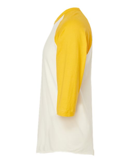 Tultex 245 Fine Jersey Raglan T-Shirt #color_Vintage White/ Mellow Yellow