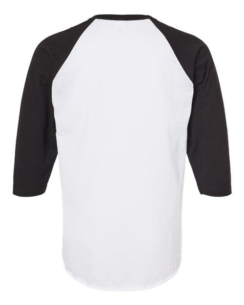 Tultex 245 Fine Jersey Raglan T-Shirt #color_White/ Black