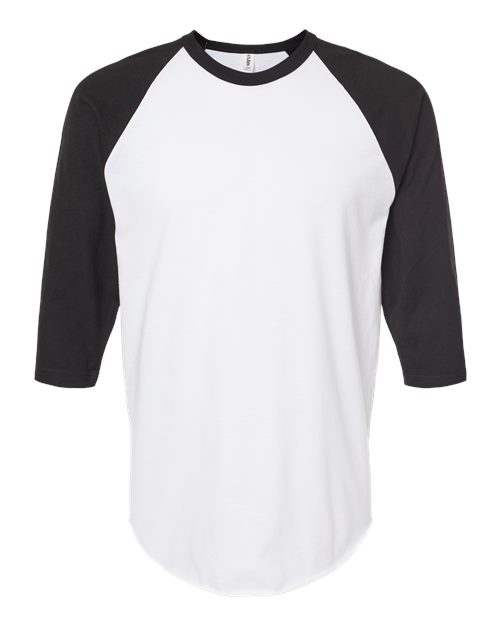 Tultex 245 Fine Jersey Raglan T-Shirt #color_White/ Black