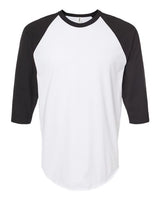 Tultex 245 Fine Jersey Raglan T-Shirt #color_White/ Black
