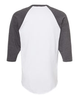 Tultex 245 Fine Jersey Raglan T-Shirt #color_White/ Heather Charcoal