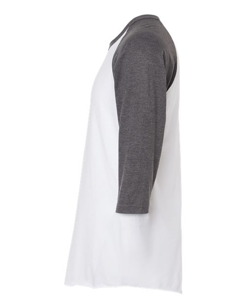 Tultex 245 Fine Jersey Raglan T-Shirt #color_White/ Heather Charcoal