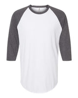 Tultex 245 Fine Jersey Raglan T-Shirt #color_White/ Heather Charcoal