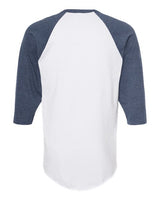 Tultex 245 Fine Jersey Raglan T-Shirt #color_White/ Heather Denim