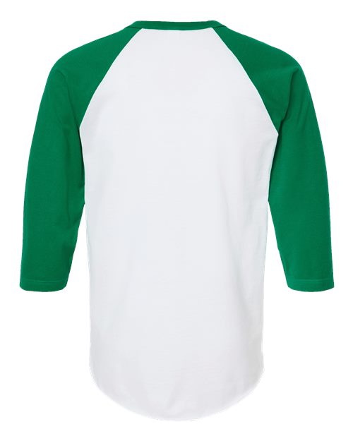 Tultex 245 Fine Jersey Raglan T-Shirt #color_White/ Kelly