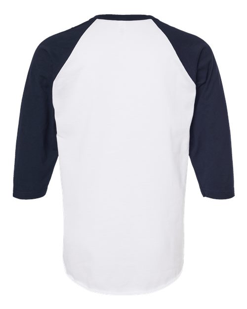 Tultex 245 Fine Jersey Raglan T-Shirt #color_White/ Navy