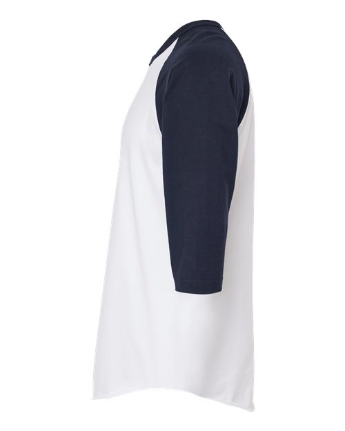 Tultex 245 Fine Jersey Raglan T-Shirt #color_White/ Navy