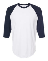 Tultex 245 Fine Jersey Raglan T-Shirt #color_White/ Navy