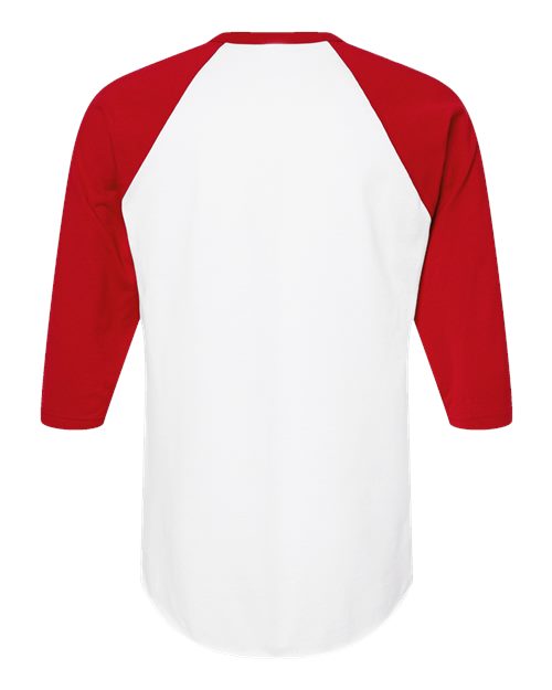 Tultex 245 Fine Jersey Raglan T-Shirt #color_White/ Red