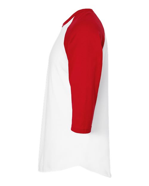 Tultex 245 Fine Jersey Raglan T-Shirt #color_White/ Red