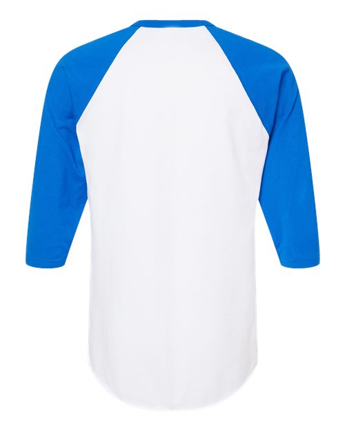 Tultex 245 Fine Jersey Raglan T-Shirt #color_White/ Royal