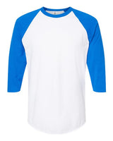 Tultex 245 Fine Jersey Raglan T-Shirt #color_White/ Royal
