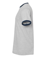 Tultex 246 Fine Jersey Ringer T-Shirt #color_Heather Grey/ Navy