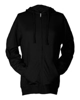 Tultex 260 Beach Full-Zip Hooded Long Sleeve T-Shirt #color_Black