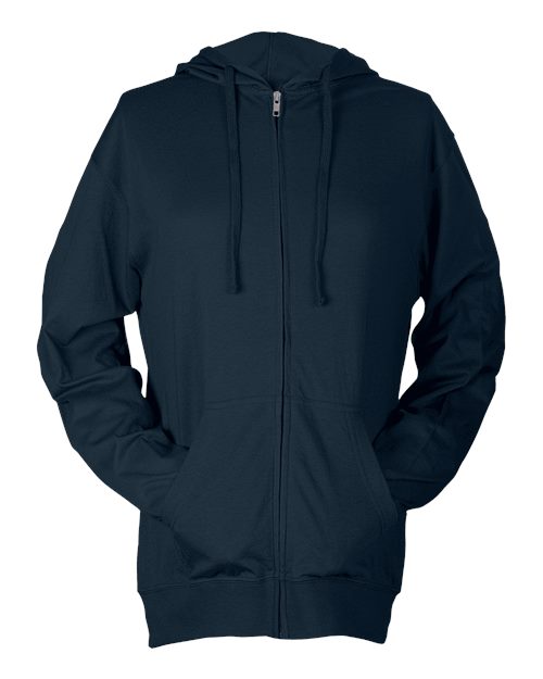 Tultex 260 Beach Full-Zip Hooded Long Sleeve T-Shirt #color_Navy