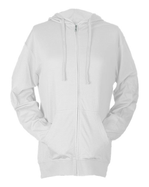 Tultex 260 Beach Full-Zip Hooded Long Sleeve T-Shirt #color_White