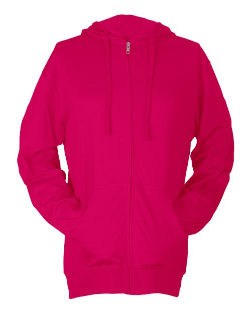 Tultex 260 Beach Full-Zip Hooded Long Sleeve T-Shirt #color_Heliconia