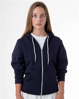 Los Angeles Apparel F97 USA-Made Flex Fleece Full-Zip Hooded Sweatshirt #color_Navy
