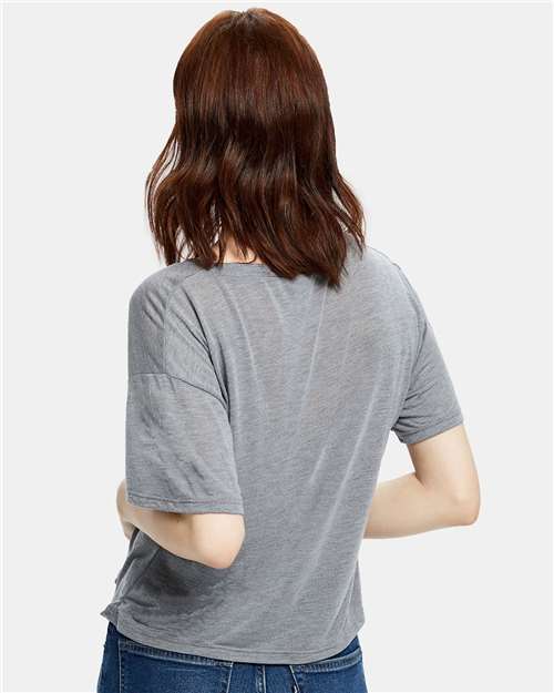US Blanks US309 Ladies' Boxy Open Neck Top #color_HEATHER GREY