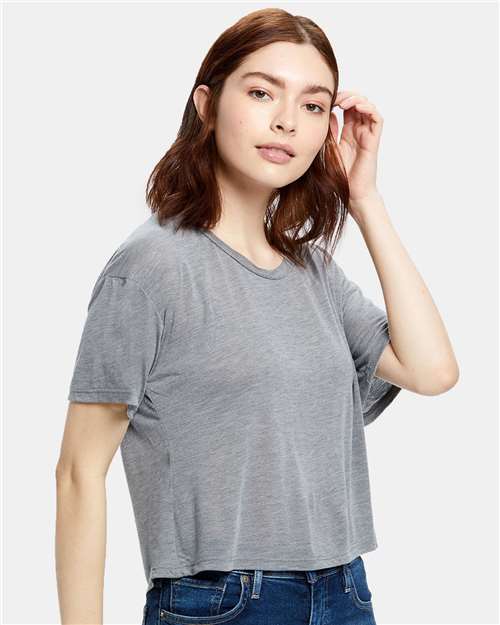 US Blanks US309 Ladies' Boxy Open Neck Top #color_HEATHER GREY