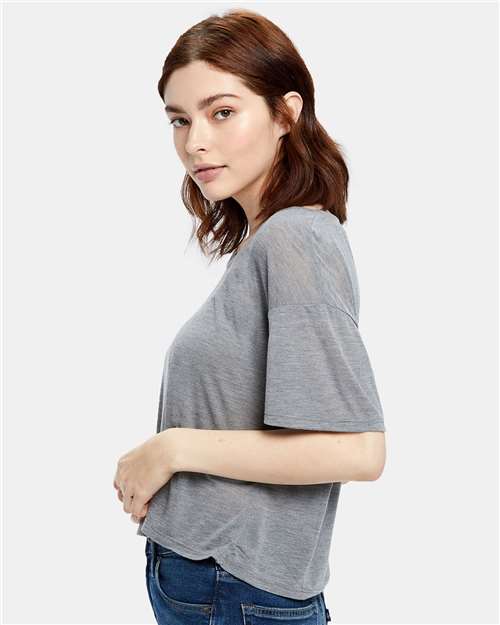 US Blanks US309 Ladies' Boxy Open Neck Top #color_HEATHER GREY