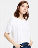 US Blanks US309 Ladies' Boxy Open Neck Top #color_WHITE