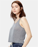 US Blanks US510 Women's Sheer Cropped Racer Tank Top #color_HEATHER GREY