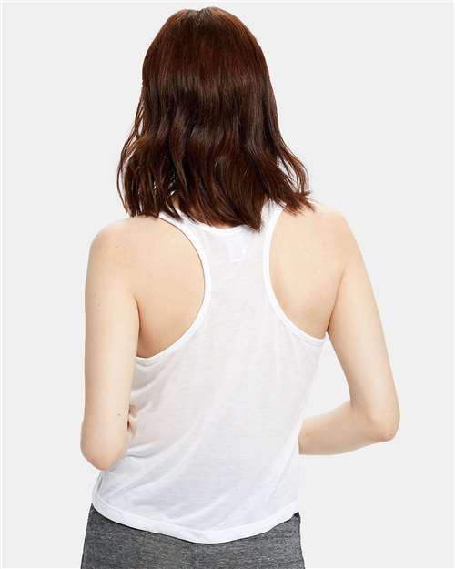 US Blanks US510 Women's Sheer Cropped Racer Tank Top #color_White