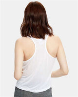 US Blanks US510 Women's Sheer Cropped Racer Tank Top #color_White