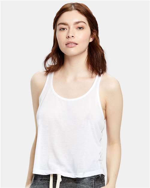 US Blanks US510 Women's Sheer Cropped Racer Tank Top #color_White