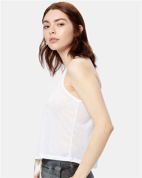 US Blanks US510 Women's Sheer Cropped Racer Tank Top #color_White