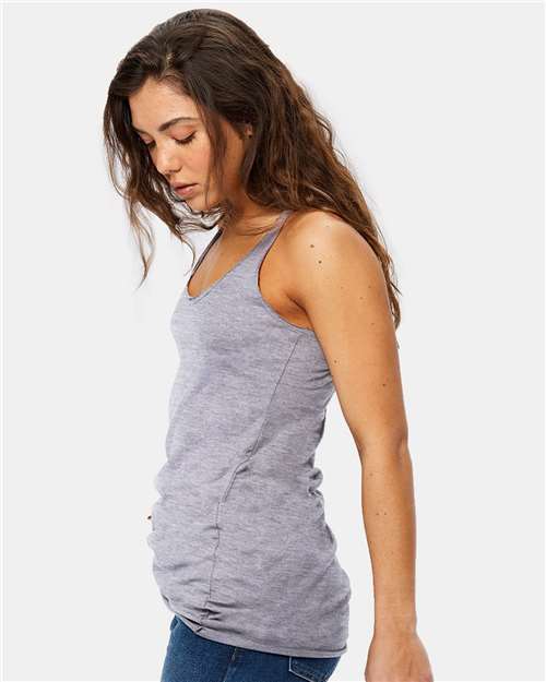 US Blanks US575 Women's Raw Edge Racer Tank Top #color_Heather Grey