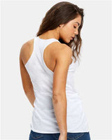 US Blanks US575 Women's Raw Edge Racer Tank Top #color_White