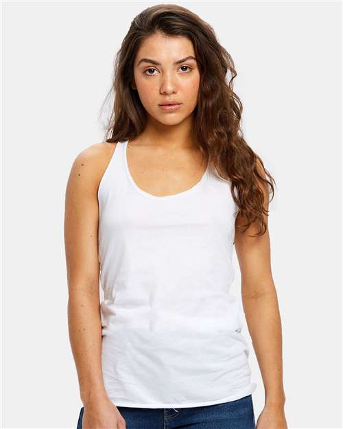 US Blanks US575 Women's Raw Edge Racer Tank Top #color_White