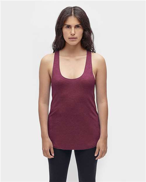 Los Angeles Apparel TR3008 USA-Made Women's Triblend Racerback Tank Top #color_Tri-Cranberry