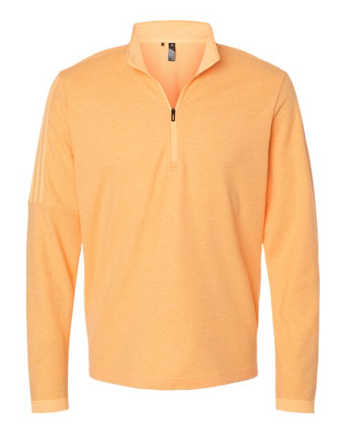 Adidas A554 3-Stripes Quarter-Zip Sweater #color_Acid Orange Melange