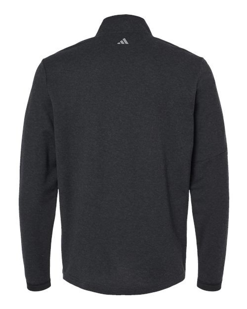 Adidas A554 3-Stripes Quarter-Zip Sweater #color_Black Melange