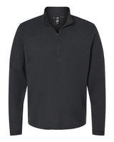 Adidas A554 3-Stripes Quarter-Zip Sweater #color_Black Melange