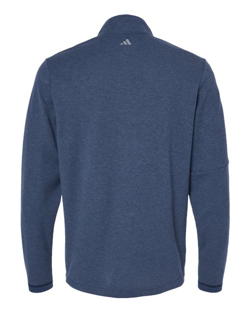 Adidas A554 3-Stripes Quarter-Zip Sweater #color_Collegiate Navy Melange