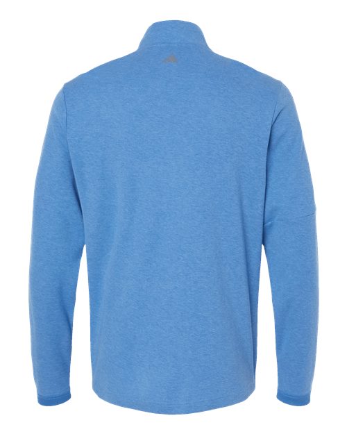 Adidas A554 3-Stripes Quarter-Zip Sweater #color_Focus Blue Melange