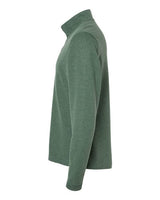 Adidas A554 3-Stripes Quarter-Zip Sweater #color_Green Oxide Melange
