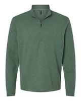 Adidas A554 3-Stripes Quarter-Zip Sweater #color_Green Oxide Melange