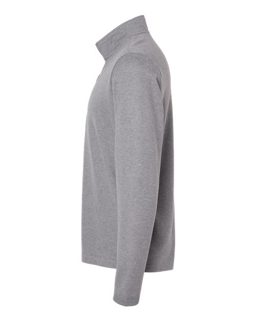 Adidas A554 3-Stripes Quarter-Zip Sweater #color_Grey Three Melange